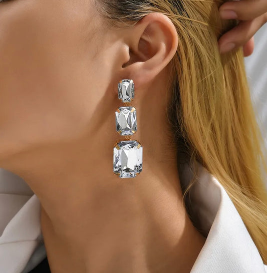Rhinestone Earrings Crystal