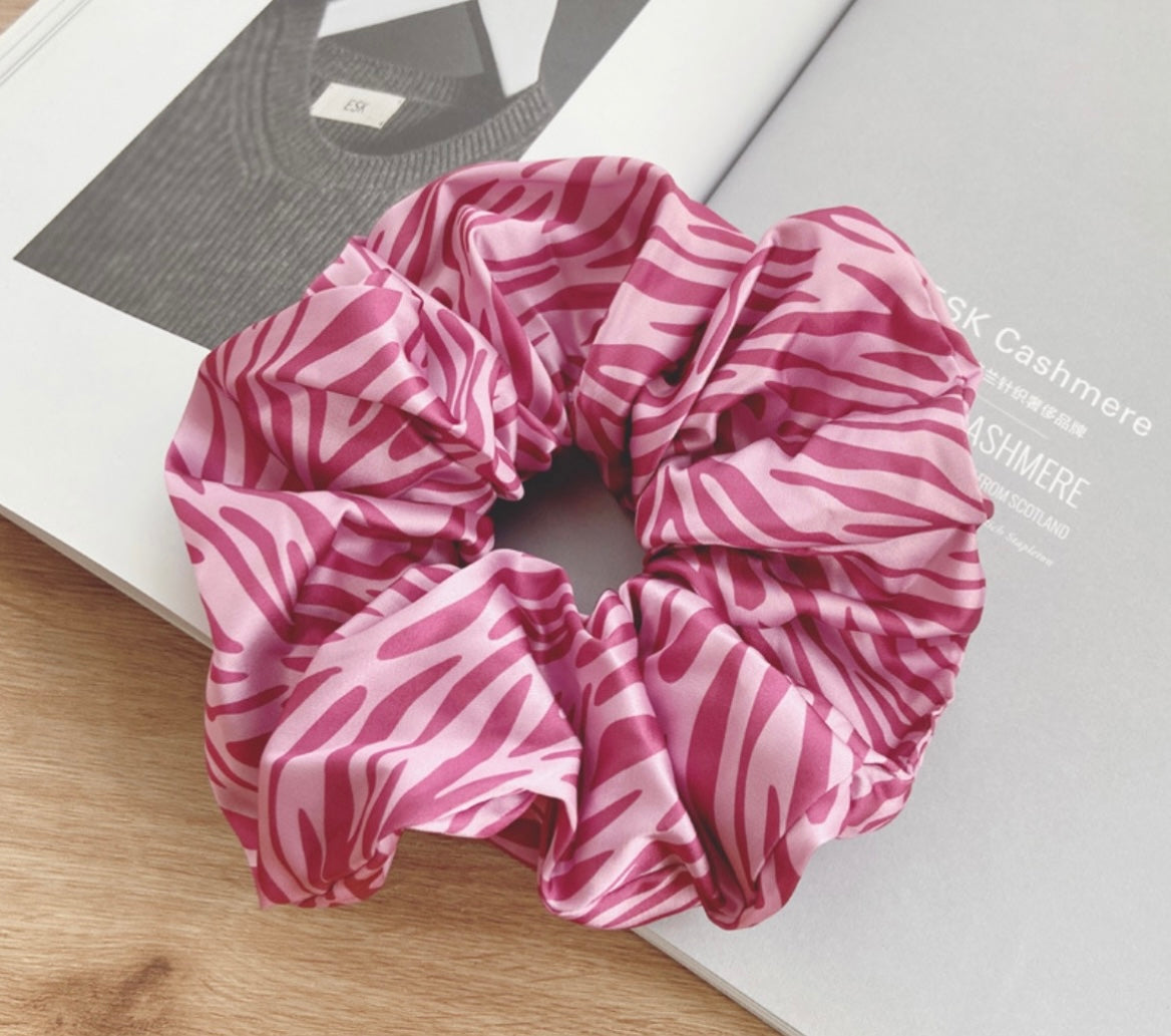 Silk Oversized Scrunchie Zebra Print