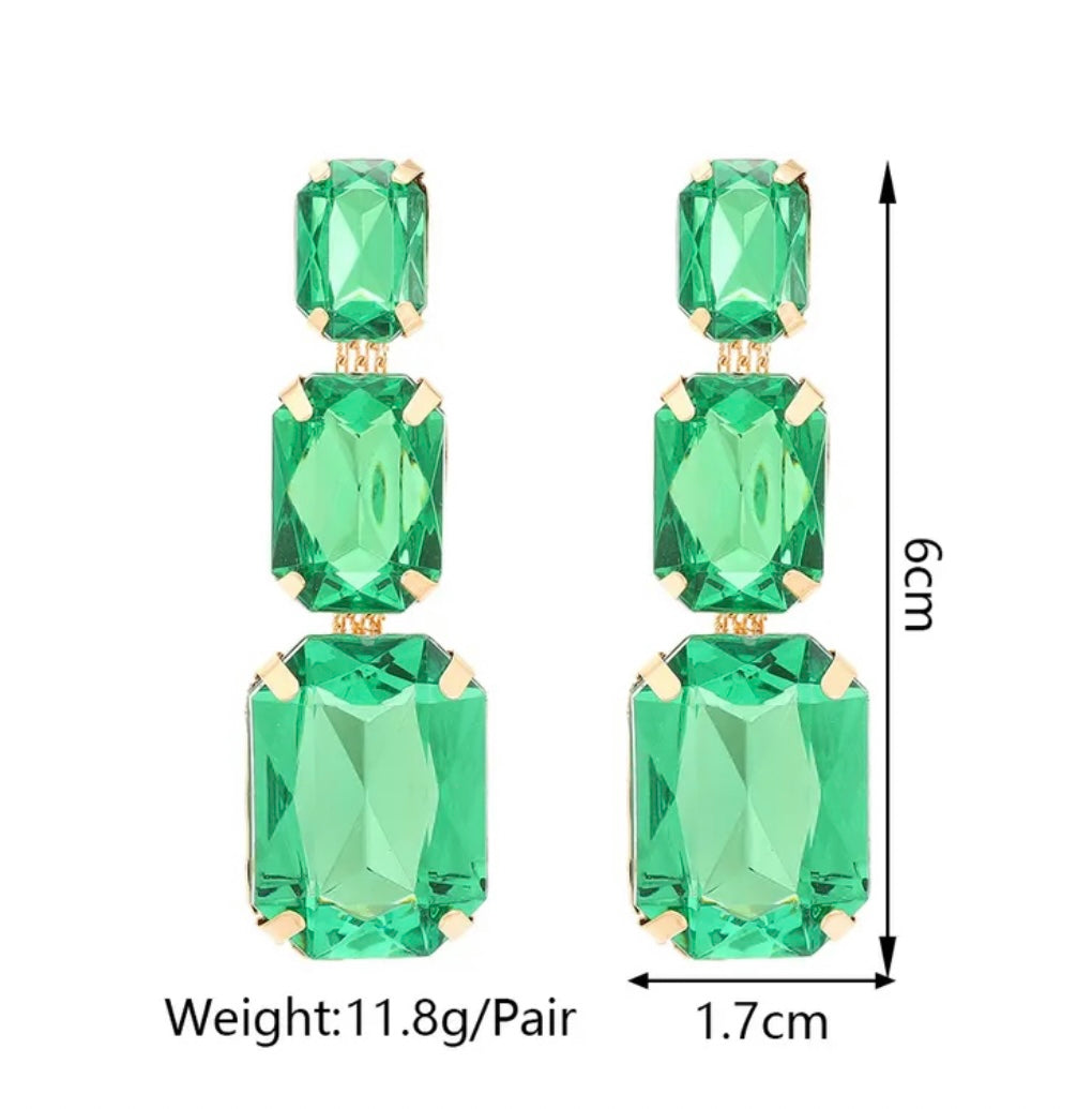Rhinestone Earring’s Green