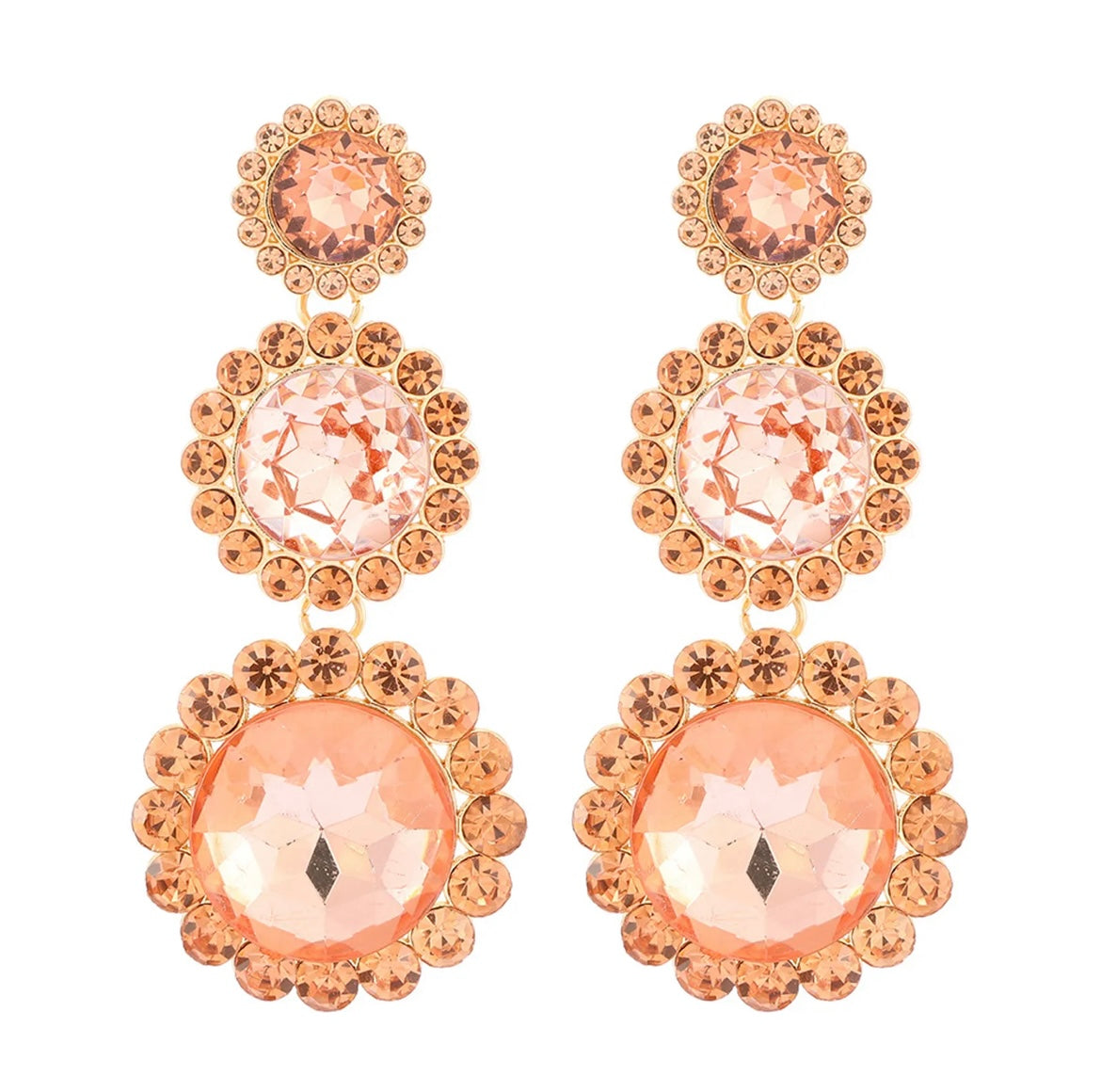 Floral Statement Earrings Pink