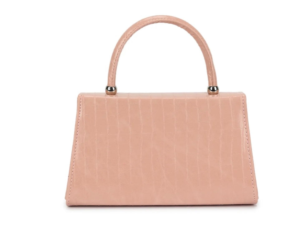 Croc Embossed Neon Yellow Handbag
